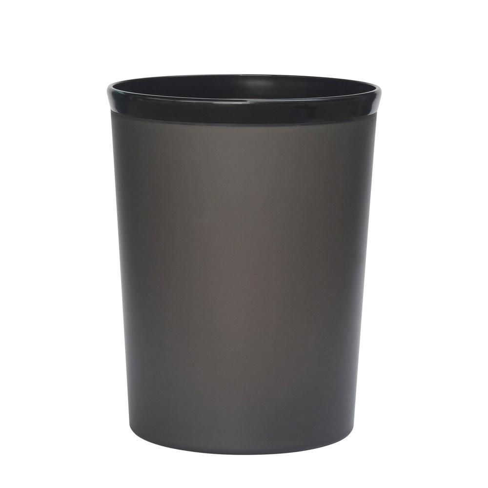 

Frosted Black Plastic Wastebasket Round Trash Can Bathroom or Home Use Durable Easy to Clean Stylish Design 2 Gallon Capacity United States