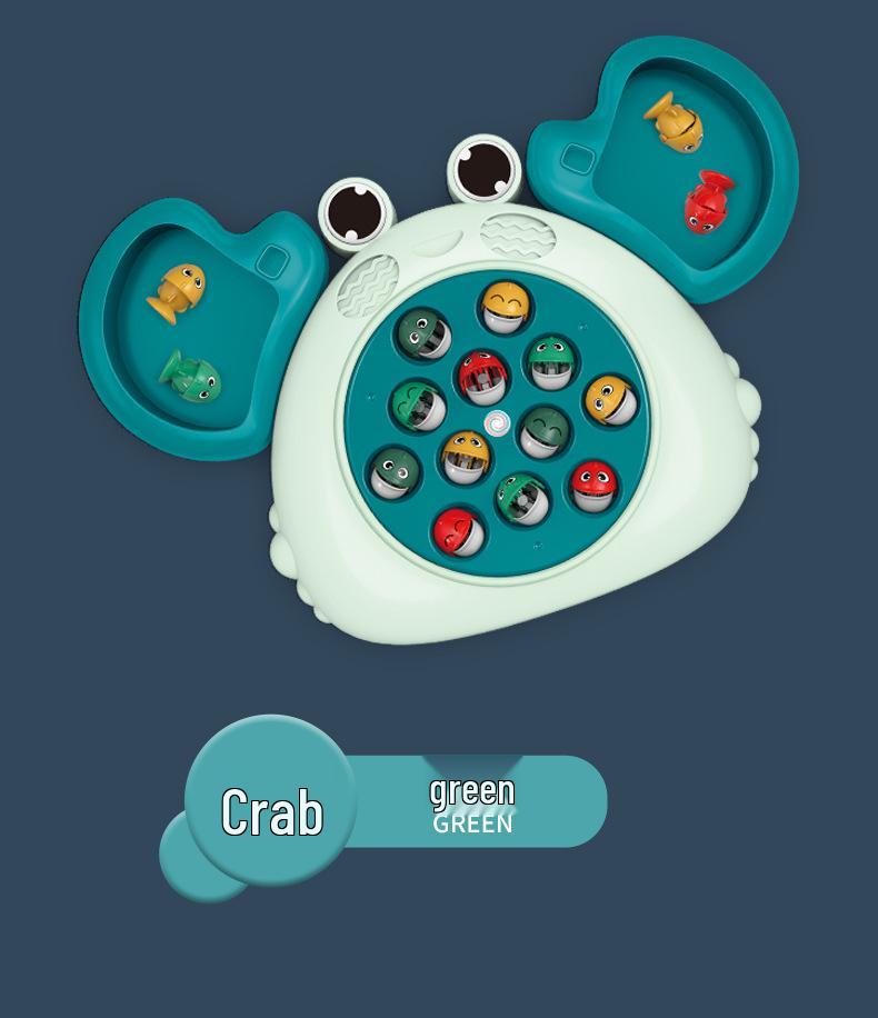Interactive Rotating Crab Fishing Game - Cute Desktop Toy for Kids
