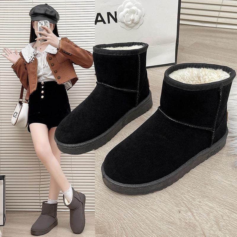 Snow boots women's short tube new winter snow cotton shoes piled thickened bread shoes non-slip warm women's boots