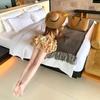 Sexy Spice Girl Wind Suspender Dress Women's Summer New Casual Vacation Wind Backless Beautiful Floral Pleated Dress