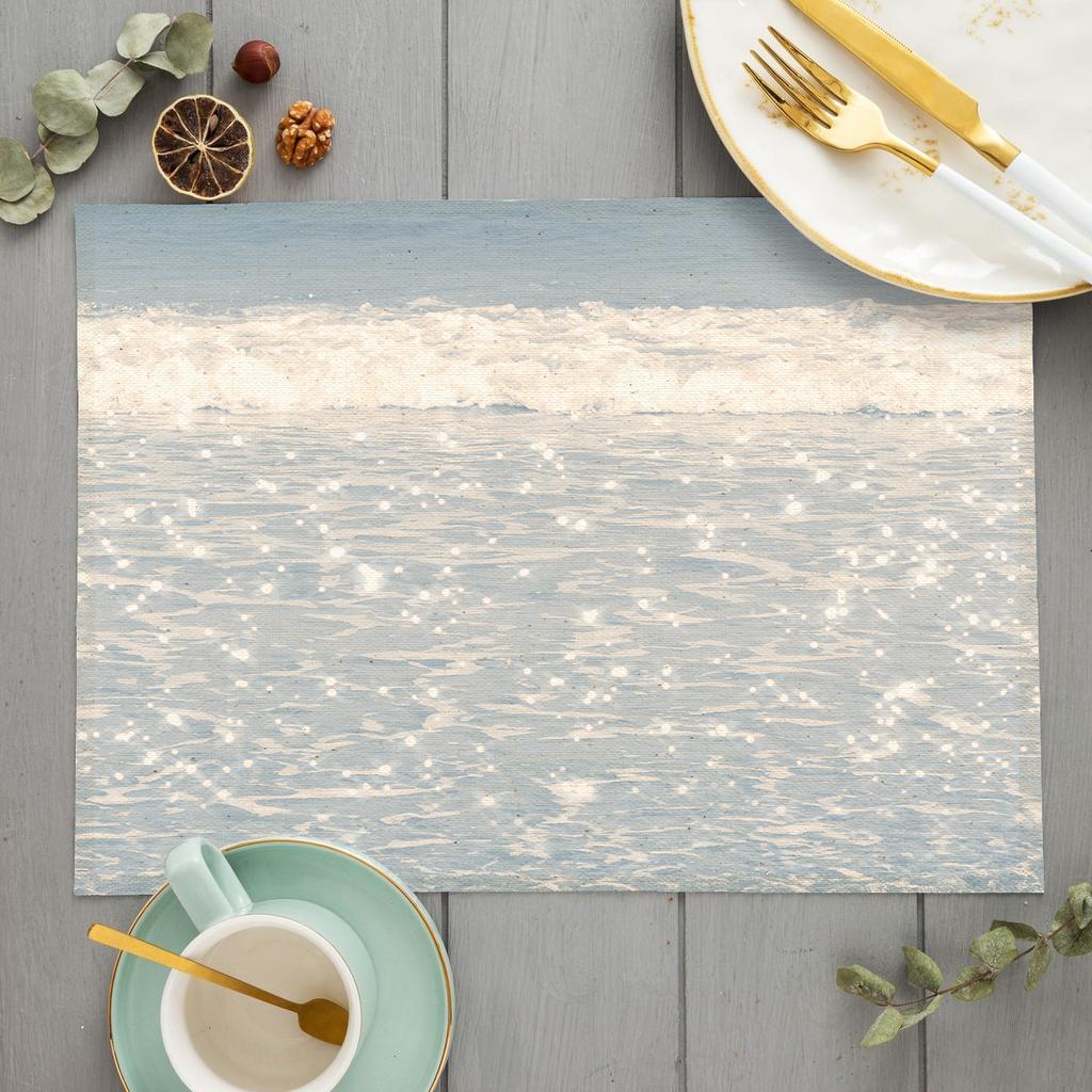 Beach Starfish Placemat Summer Vibe Vacation Kitchen Decor Linen Dining Table Coaster Pad Bowl Coffee Cup Mats Tablecloth