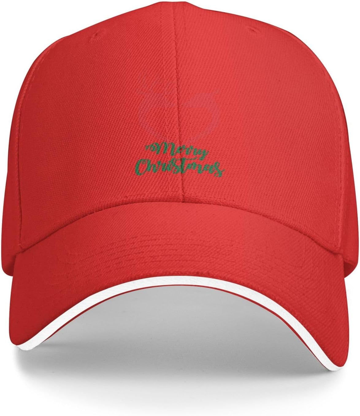 

Reindeer Heart Merry Christmas Baseball Cap Polyester Adjustable Outdoor Casual Hat for Men Women One Size