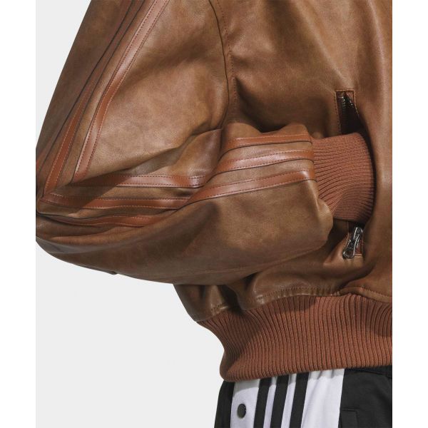 adidas מקוריים FW25 פד PU לוגו מותג שלושה פסים רטרו חם ספורטיבי מעיל שרוולים ארוכים נשים מעיל KC2655