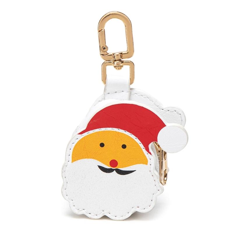 

Compact Christmas Themed Keychain Coin Purse Wear Resistant Fashion Keyring PU Holiday Gift Accessory