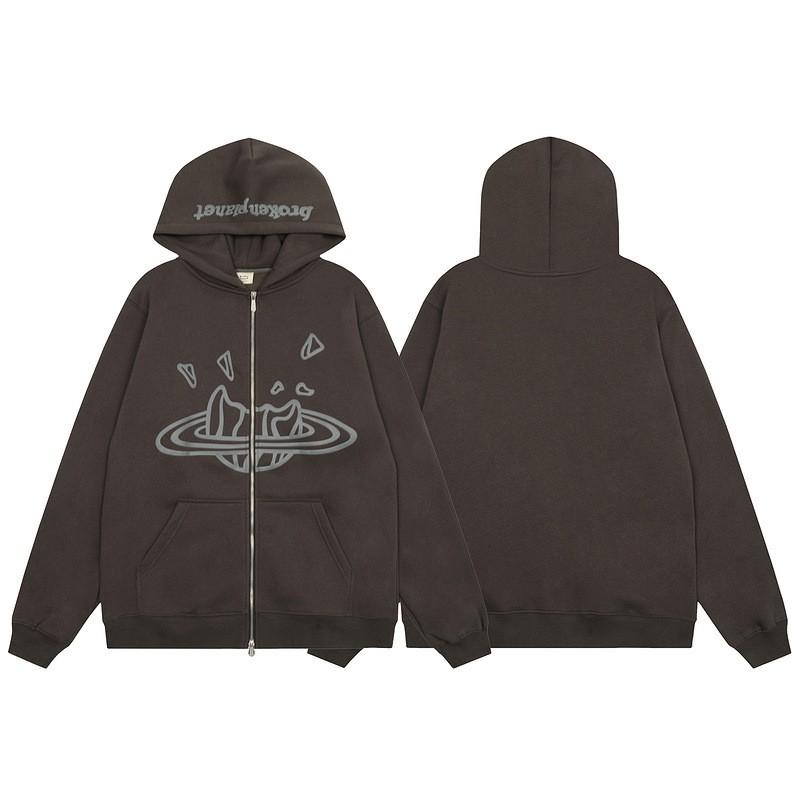 Broken Planet Oversized Hoodie Jogger Set Mens Streetwear Cotton Fleece Letter Puff Print Loose Fit Winter