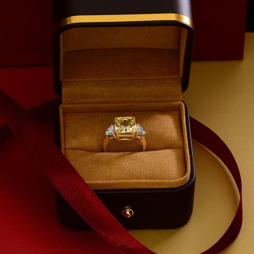 European & American Ice Flower Cut Diamond Adjustable Engagement Ring for Women