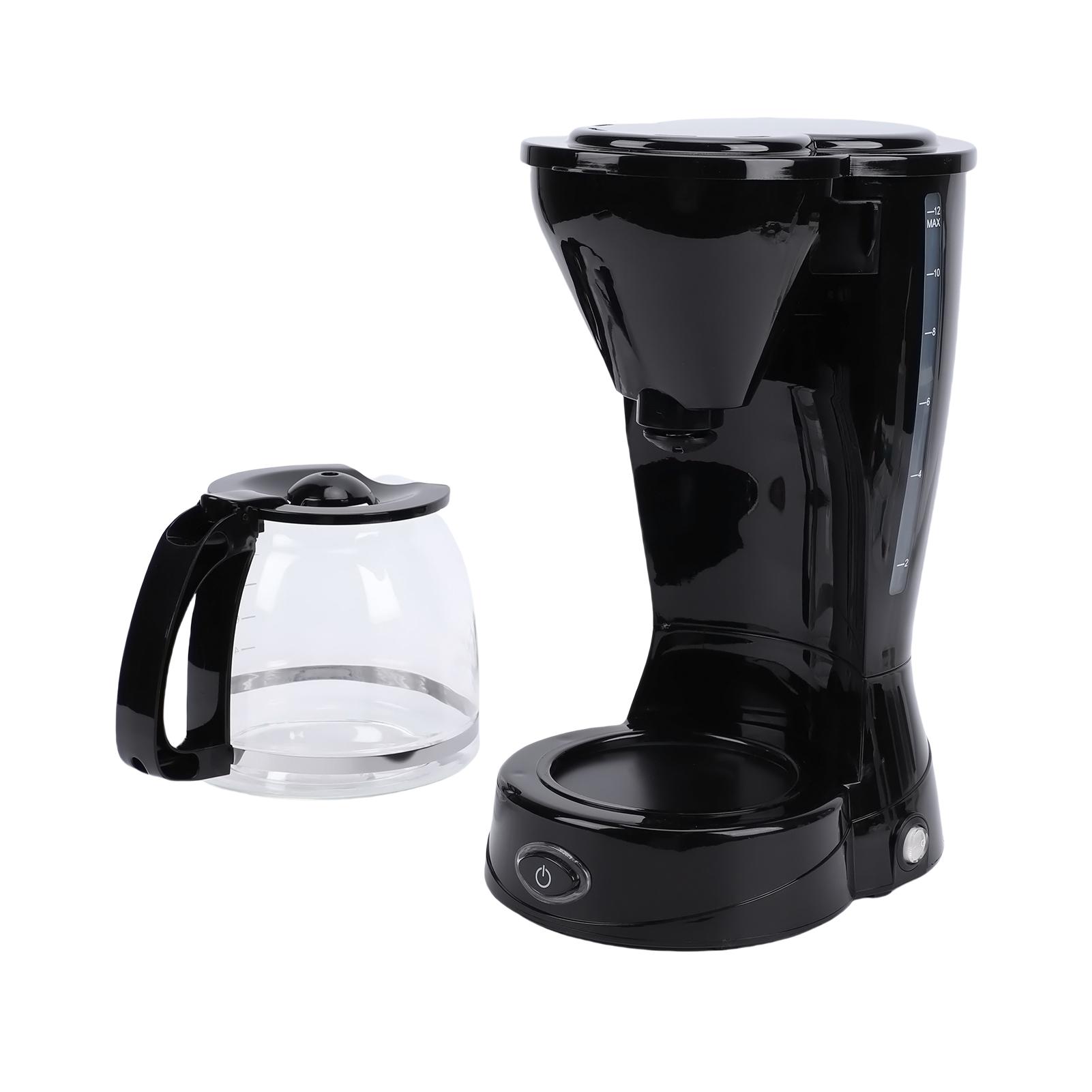 

750ml Electric Coffee Maker Glass Coffee Kettle Metal Mesh Filter Auto Shut Off Keep Warm Function for Hotel
