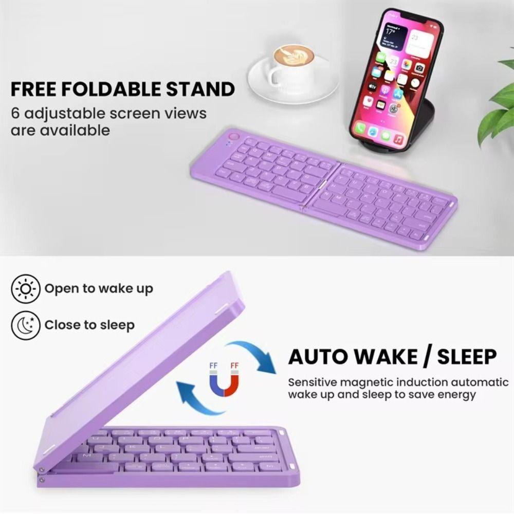 Foldable Mute Bluetooth Keyboard Wireless Computer Fittings Mini Keyboard for IOS/Android/Windows