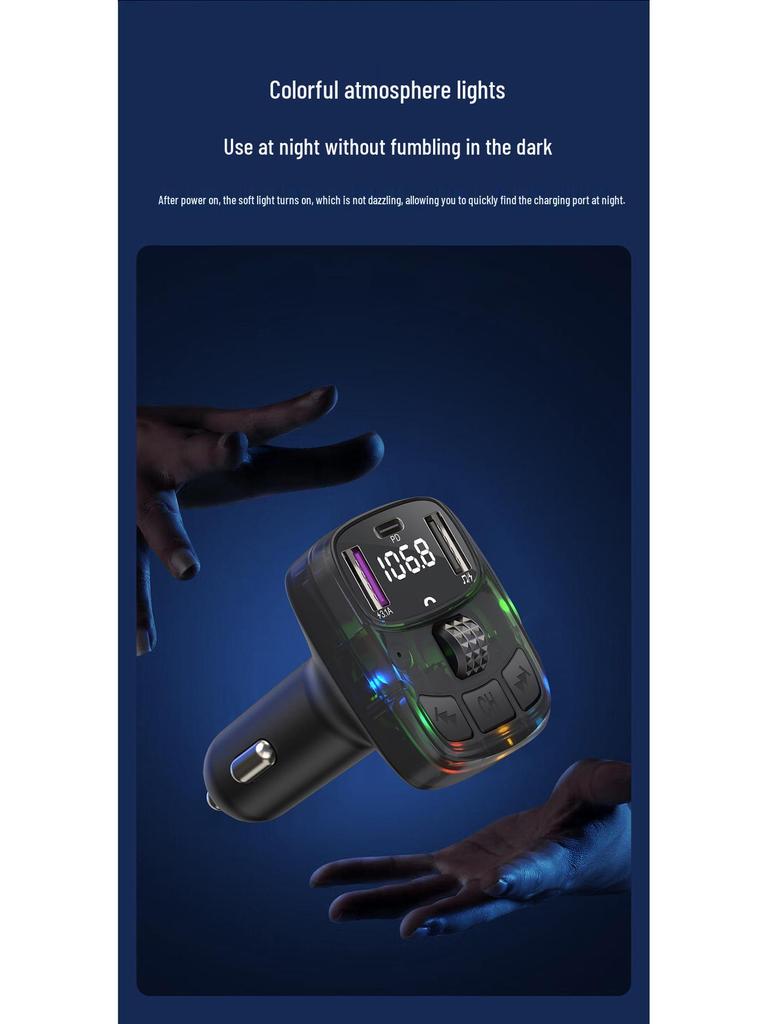Bluetooth Car FM Transmitter & MP3 Player with High-Quality Sound and Cigarette Lighter Charger