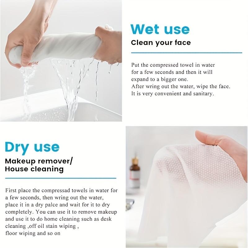 Compressed Towels, Individually Wrapped, Wet & Dry Makeup Remover, Travel Carry Thickened Small Square Towel, Camping Towel