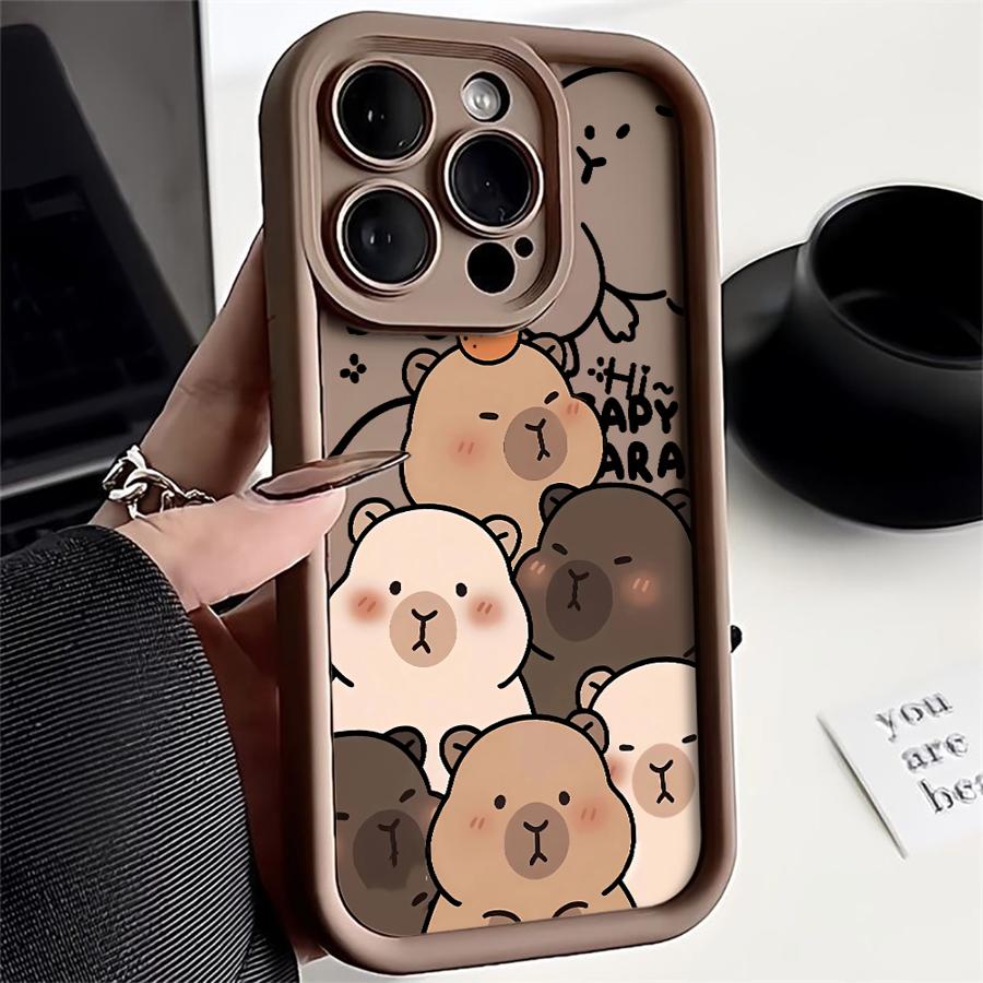 Cute Capybara Case for Apple iPhone 14 Pro 16e 14 XS XR 12 Mini 16 Plus 11 15 Plus 11 13 Pro MAX Soft Cover