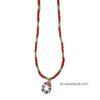 Cartoon Christmas Pendant Necklace Holiday Beaded Necklace Statement Jewelry