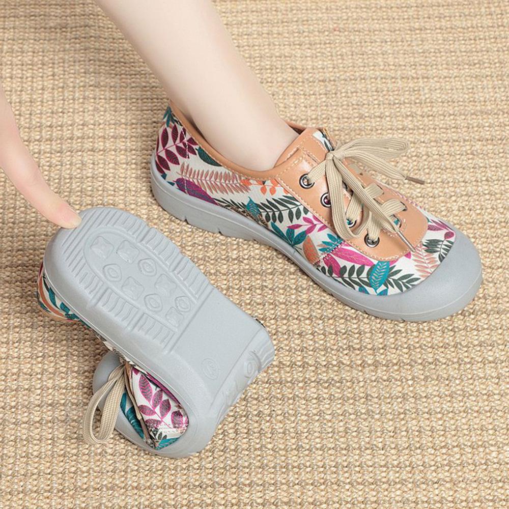 

Women Lear Print Canvas Shoes Women Casual Sneakers Lightweight Comfortable Breathable Flat Walking Shoes Daily Wear Plus Size 41 41 бежевий