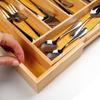 Bamboo Insert for Cutlery, Drawer Utensils, Extendable, Adjustable, XL