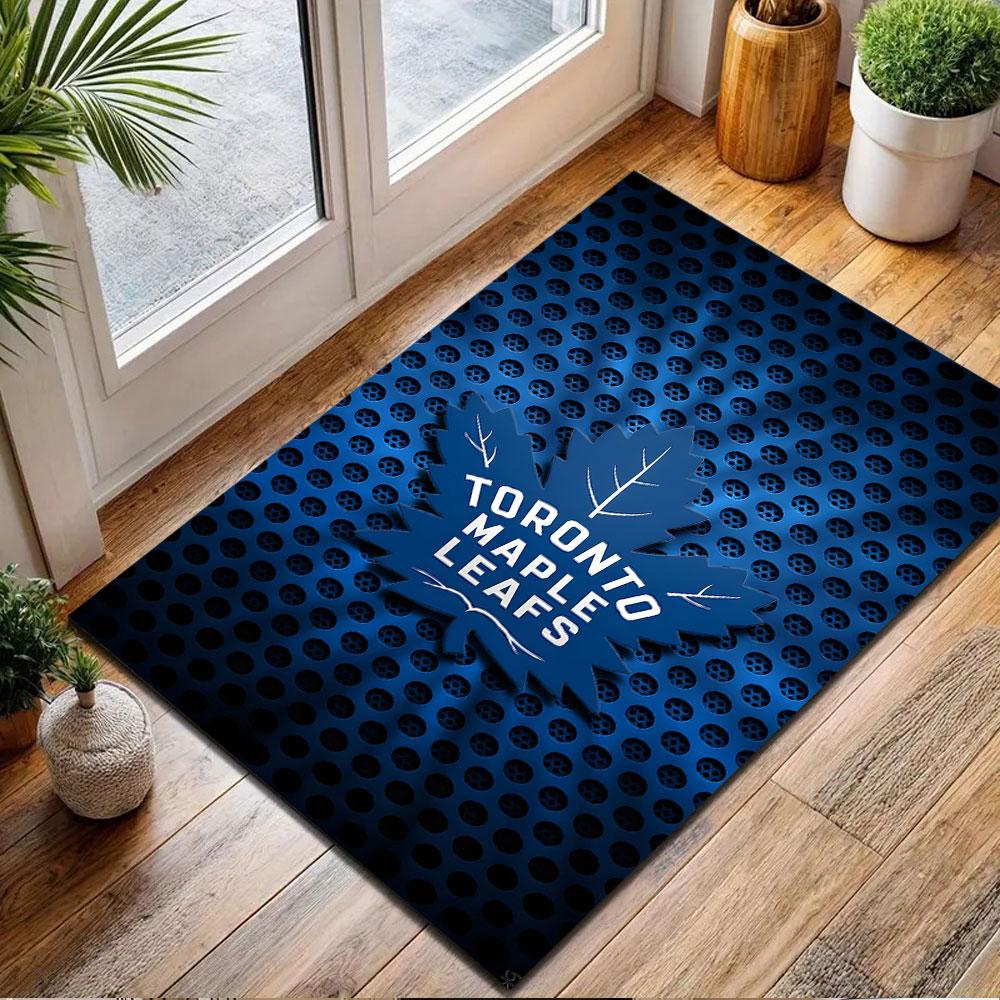 Toronto Maple Leafs Logo Design Patterned Carpet, Non Slip Mat Suitable for Living Room and Bedroom Sofas