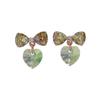 Zannohi Knot Heart Shape Earrings for Women Crystal