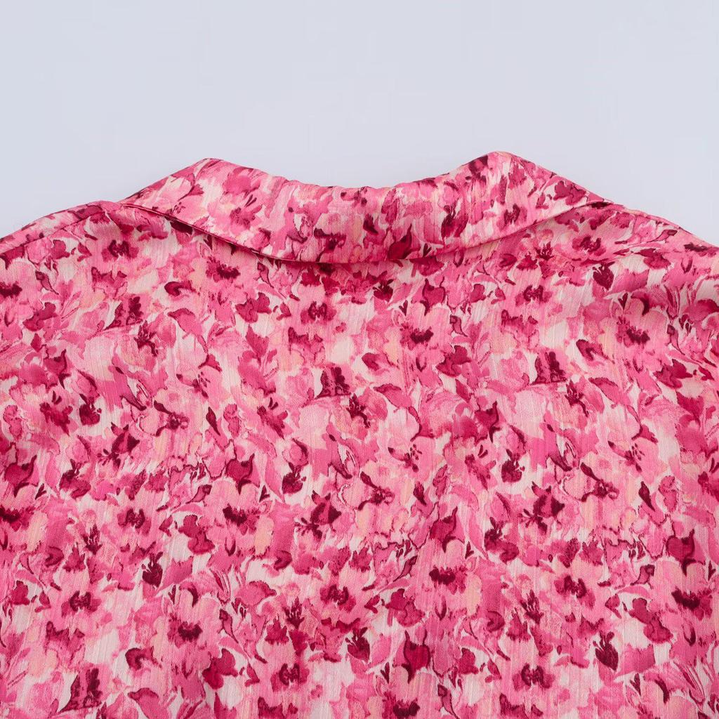 Spring/Summer 2025 Women's Floral Tie-Waist Casual Dress