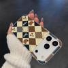 Checkered Bear Cherry Phone Case For iPhone 17 17Air 16 15 14 13 12 11 Pro Max 16 Plus Matte Shockproof Soft Cover Funda