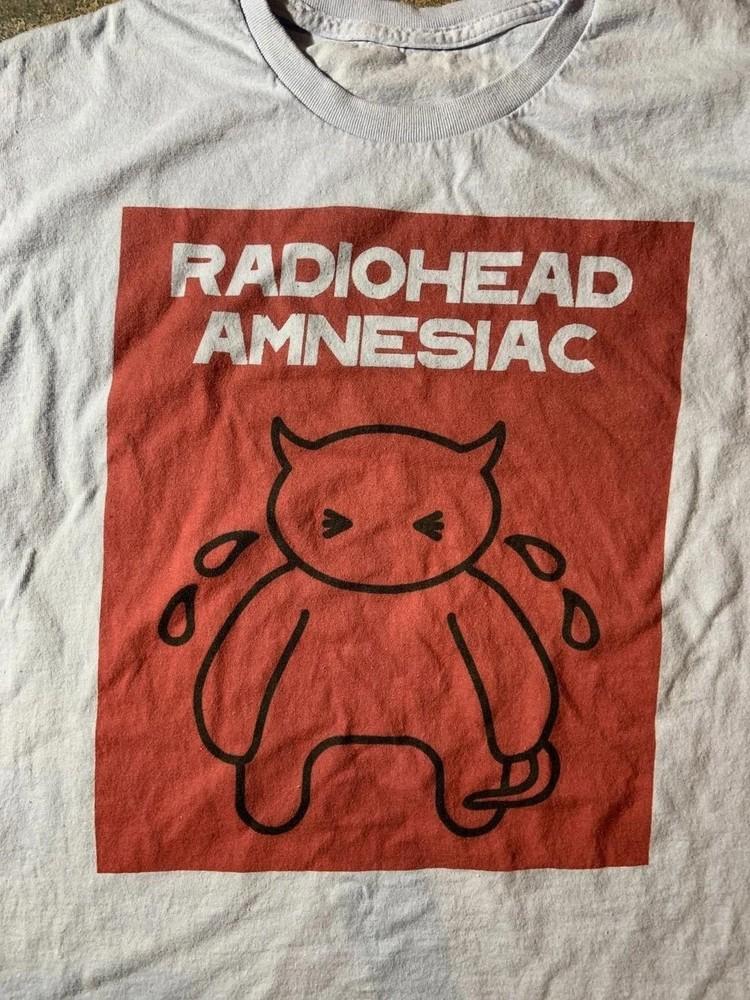 ТРЕНД Редкий ! Radiohead группа 90-е Ремейк короткий рукав Белая Футболка vtg ГОРЯЧАЯ НОВАЯ Унисекс Футболка S