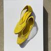 Summer Yellow Pointed Mesh Yarn Breathable Flat Bottom Shallow Mouth Single Shoes Women's Casual Sandals