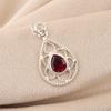 Pink Rubullite Gemstone 925 Sterling Silver Statement Jewelry Pendant 1.40" For Engagement Gift PP-19-10