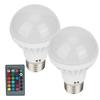 2Pcs E27 3W RGB Bulb Lamp Color Changing Bulb Light Home Lighting with Remote Control 85V‑265V