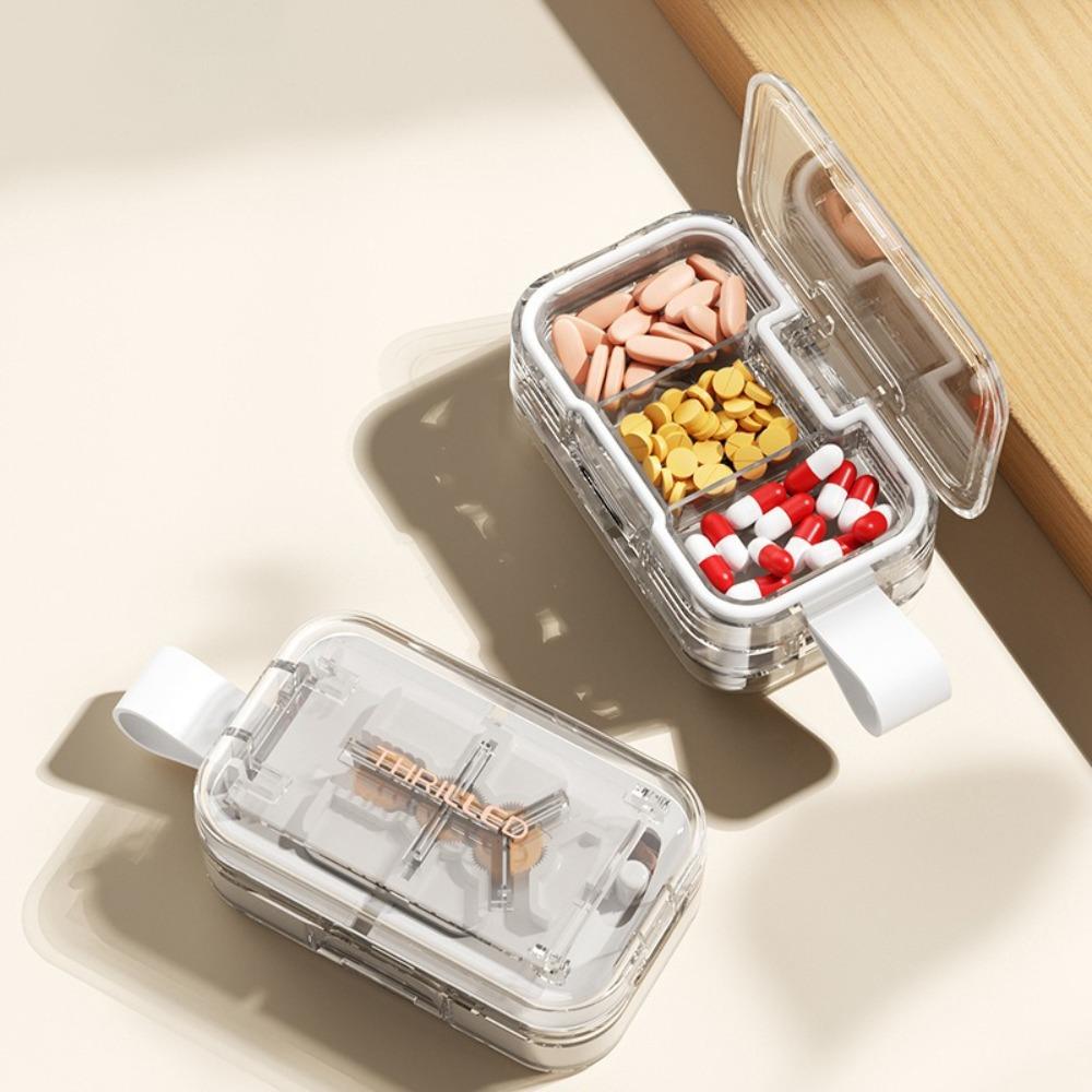 Feuchtigkeitsgeschützte Pillenteiler-Aufbewahrungsbox Staubdichter Pillenteiler zum Zerkleinern für Zuhause & Reisen