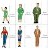 14 Piece 1/25 Scale Colored People Models, Standing for Decoration