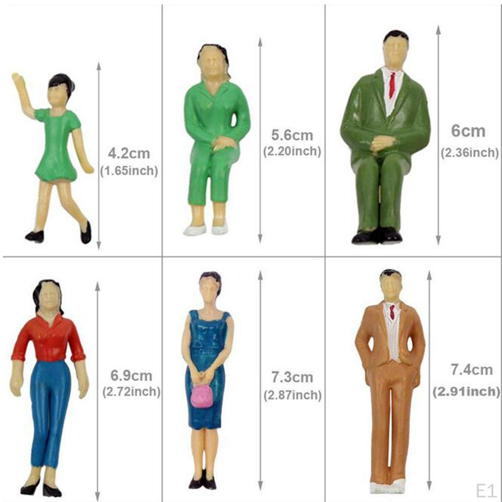 14 Piece 1/25 Scale Colored People Models, Standing for Decoration