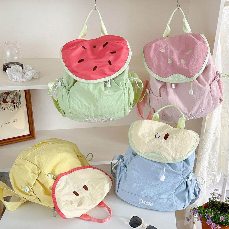 Borsa a Spalla Doppia - Estiva Leggera e Fresca Zainetto Frutta per Bambini - Zaino per Bambini Unico con Coulisse