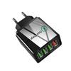 5.1A QC3.0 4-Port USB Fast Charger with US/EU/UK Plugs for Mobile Devices