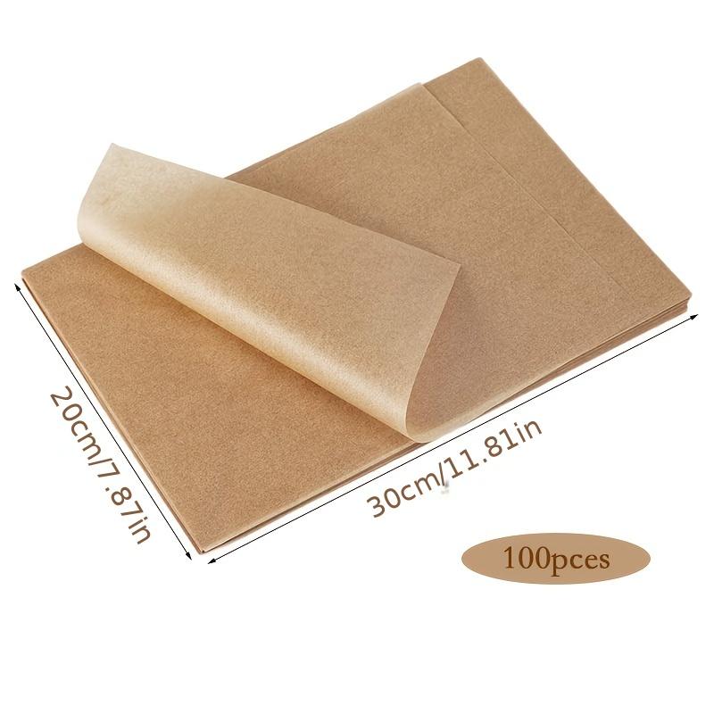 100 Sheets of Unbleached Parchment Baking Paper, Pre-cut Non-stick Parchment Paper, Suitable for Baking, Cooking, Grilling,