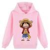 Kindermode Cartoon Anime Protagonist Luffy Aufdruck Hoodie Herbst Winter Warm Bequem Lässig Täglicher Hoodie