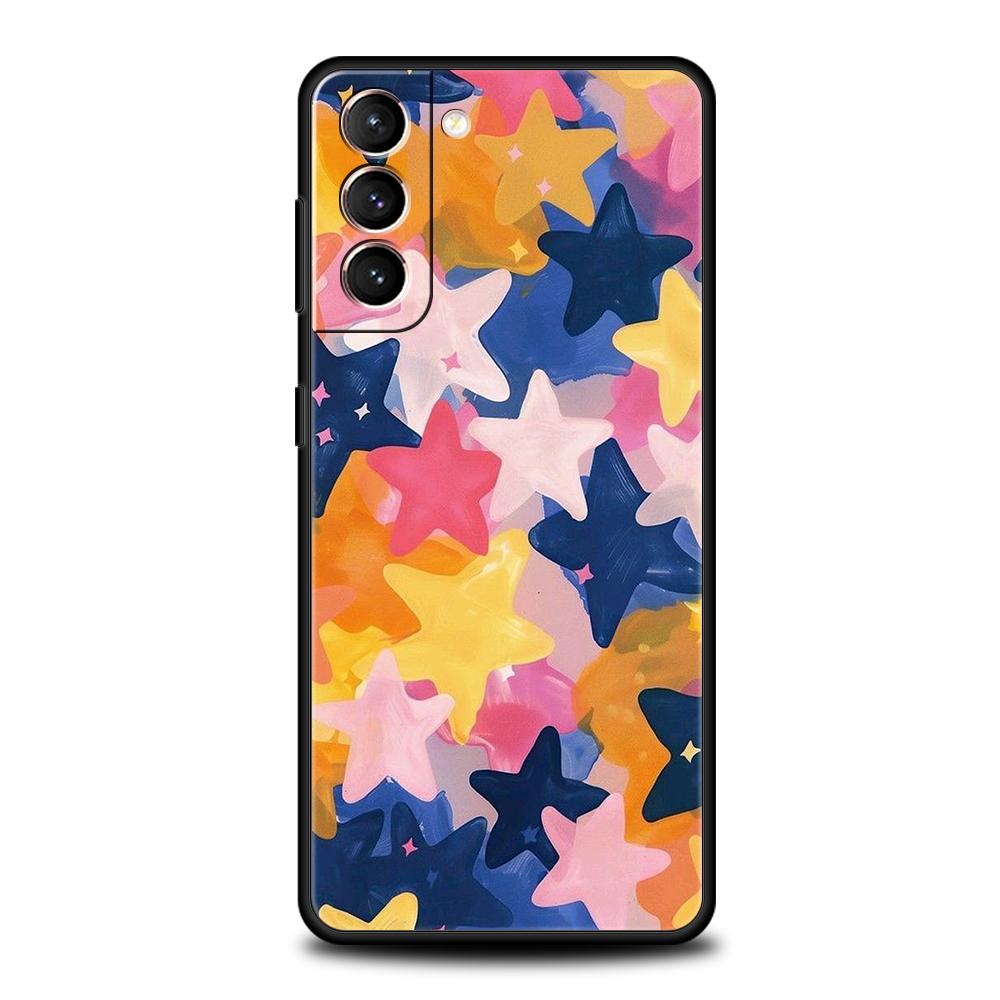 Colorful Stars Phone Case For Samsung Galaxy S25 Edge S24 S23 S22 Ultra S20 S21 FE 5G S10 S9 Plus S10E Soft Cover