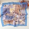 Floral Cotton Linen Print Scarves Cashew Square Handkerchief Simple Small Square Scarf  Outdoor