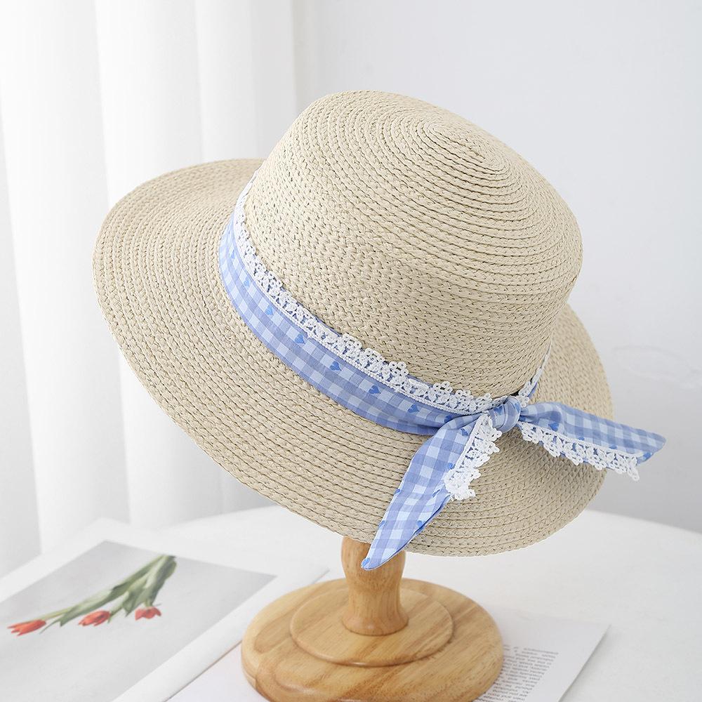 Summer Sun Hat Women Flat Top Sunscreen Bucket Hat Lady Bow Travel Holiday Beach Accessories New Outdoor Casual Sunhat