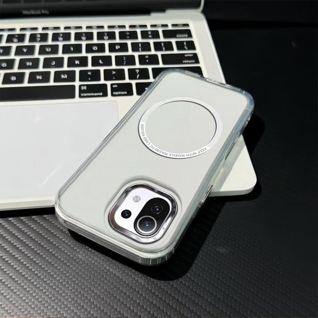 Magnetic Clear Phone Case for Xiaomi Mi 11 Lite 5G NE 5G 4G Card Insert DIY Photo Holder Soft TPU Cover