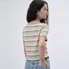 Teenie Weenie Women's 2025 Autumn Striped Embroidered Short T-Shirt