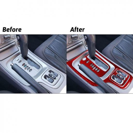 Red Carbon Fiber Interior Automatic Gear Shift Kit Cover Trim For Toyota Celica