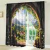 2 Piece Beautiful Scenery Decoration Curtains   Suitable for Gifting To Family and Friends   Semi Blackout Decorative Curtains