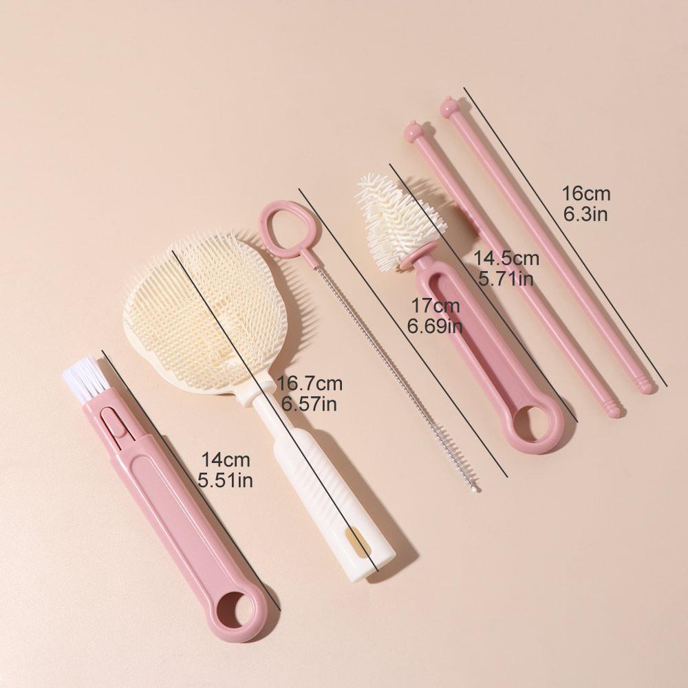 6pcs/set Eyedropper Brush Baby Nipple Brush Kit Pacifier Straw Scrubber Domestic Workers