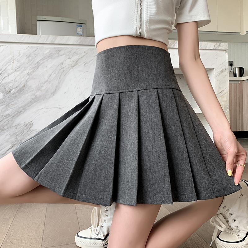 New Grey Pleated Skirt Women's Summer Skirt Pleated Skirt