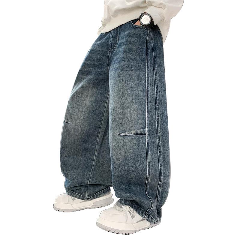 Φαρδιά Τζιν για Αγόρια – Μοντέρνα Ευέλικτα Φθινοπωρινά Παντελόνια με Ψαλιδωτό Πόδι για Παιδιά