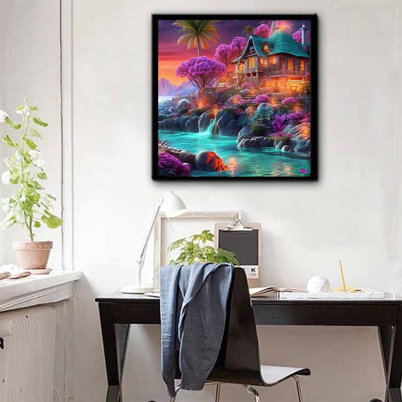 New Arrival 5D DIY Full Circle Diamond Painting "Secret Castle" Embroidery Cross Stitch Home Decor Gift