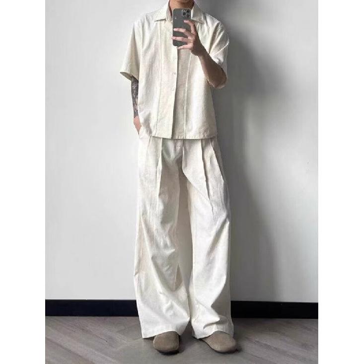 

Мужская летняя винтажная рубашка в гонконгском стиле, студенческая, свободного кроя, нишевый дизайн, забавная новая мужская верхняя одежда M белый