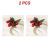 Christmas Napkin Rings Red Flower Towel Buckle Napkin Buckle Natural Jute Napkin Holder Wedding Party Christmas Table Decor