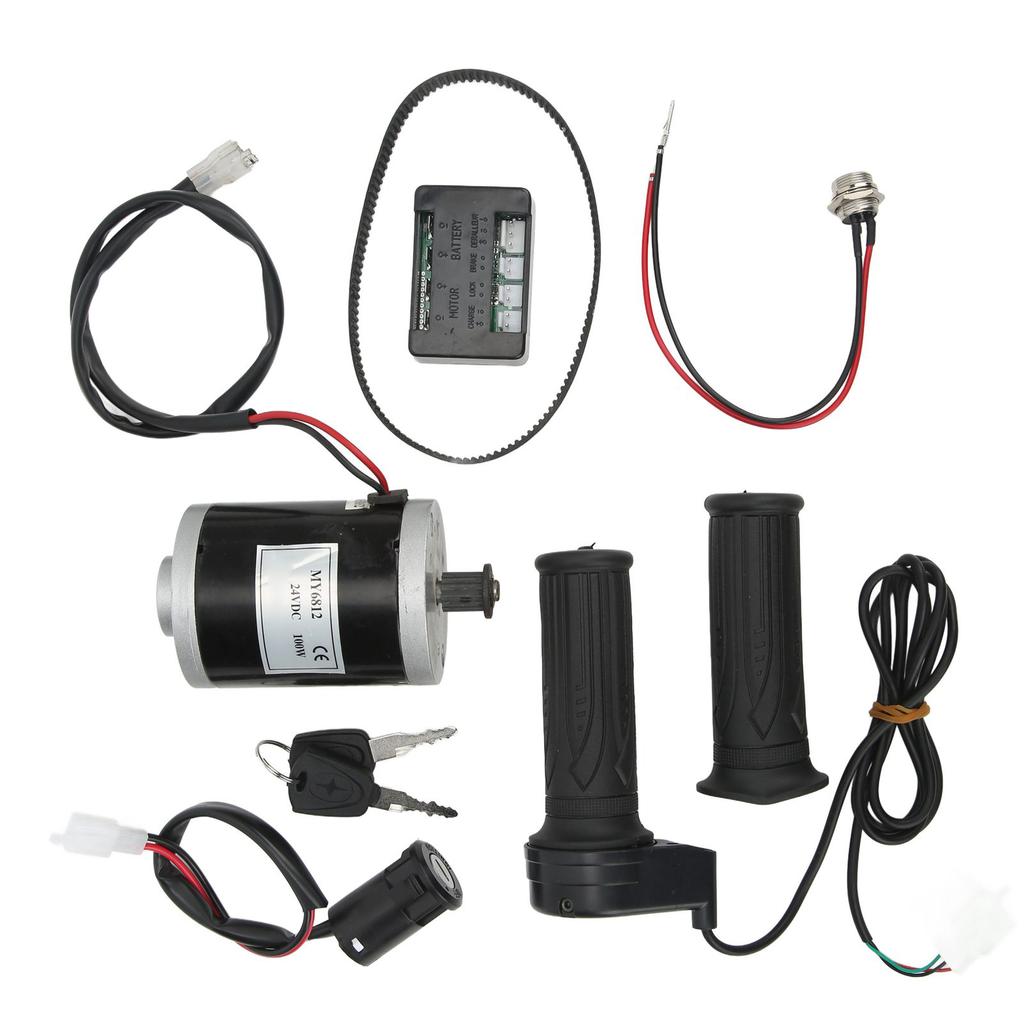 24V 100W Electric Motor Kit Synchronous Gear Motor with Controller Charger Lock for Electric Scooters Bikes Tricycles