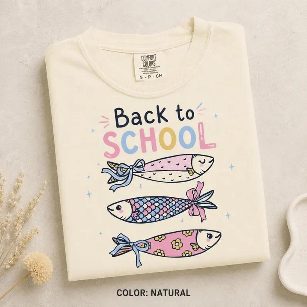 Back to School Fish Comfort Colors® T-Shirt | Cute Teacher & Student Graphic Tee
