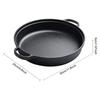 Cast Iron Skillet Round Non Stick Cast Iron Pan with Double Handles for Gas Electric Induction Oven Flat Outdoor Cooking Camping