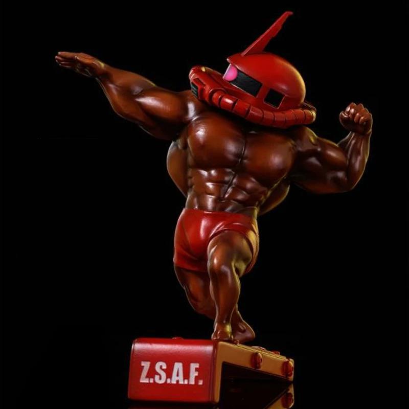18cm Big Muscle Gunpla EVA Unit 01 LED Light Up Bodybuilding Statue RX-78 Zaku Sazabi Nu Yuanzu Action Figures Boys Toy Gifts